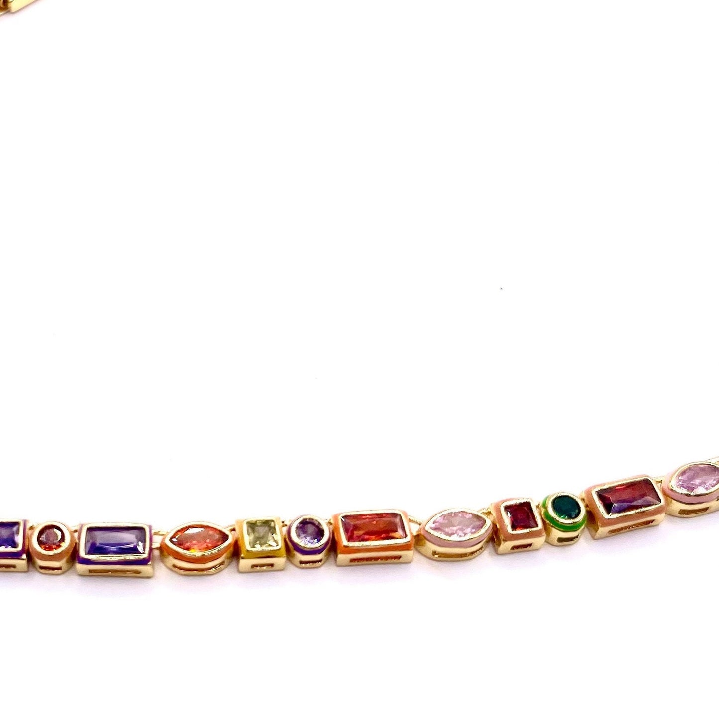 Eternity style tennis necklace with multi Cubic zirconia 5AA quality color stones