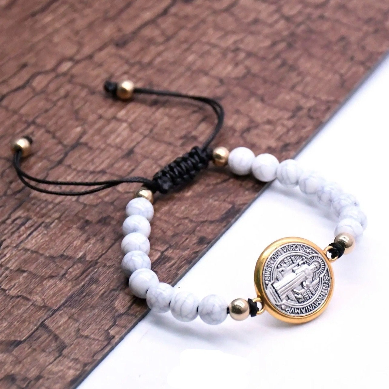 St. Benedict metal/bead bracelet