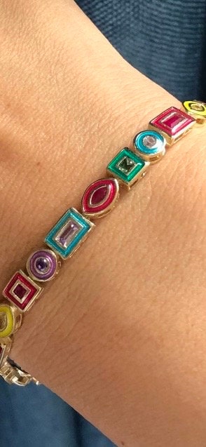 Eternity multi color Cubic zirconia tennis bracelet